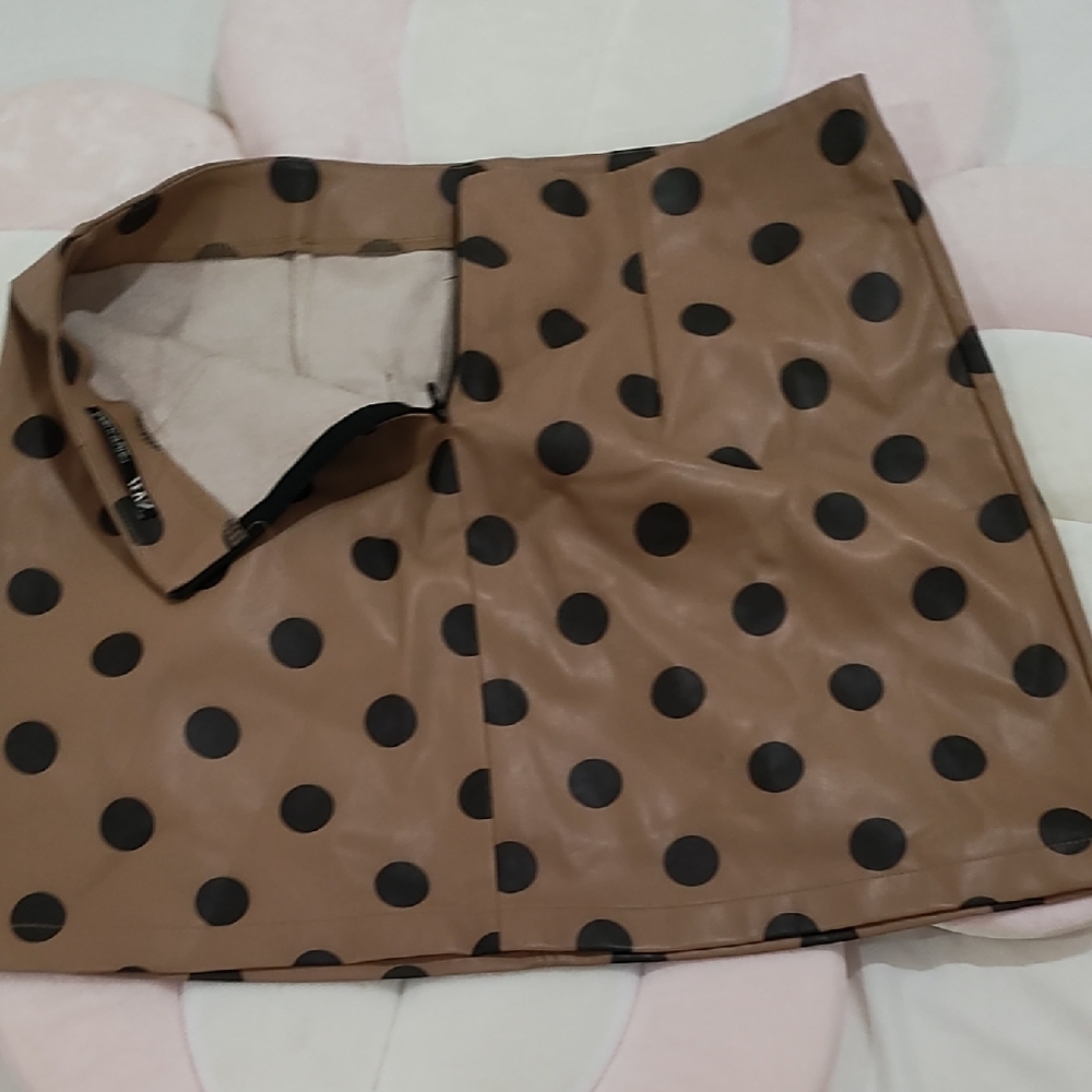 Polka Dot Tan Skirt View 5